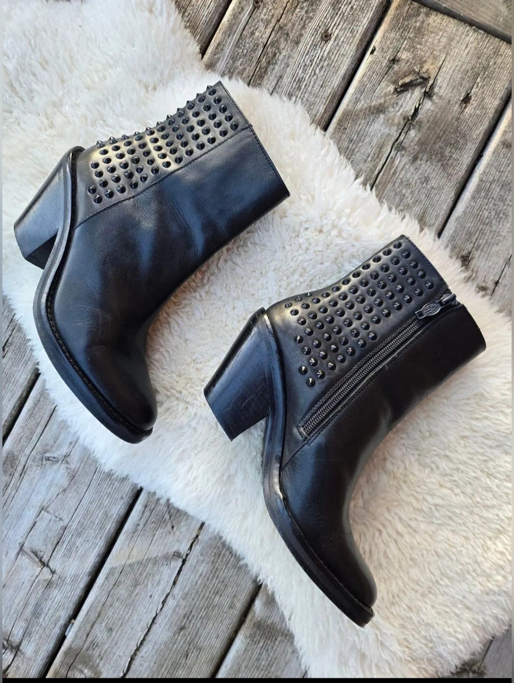 ASH Black Studded Ankle Boots - Women